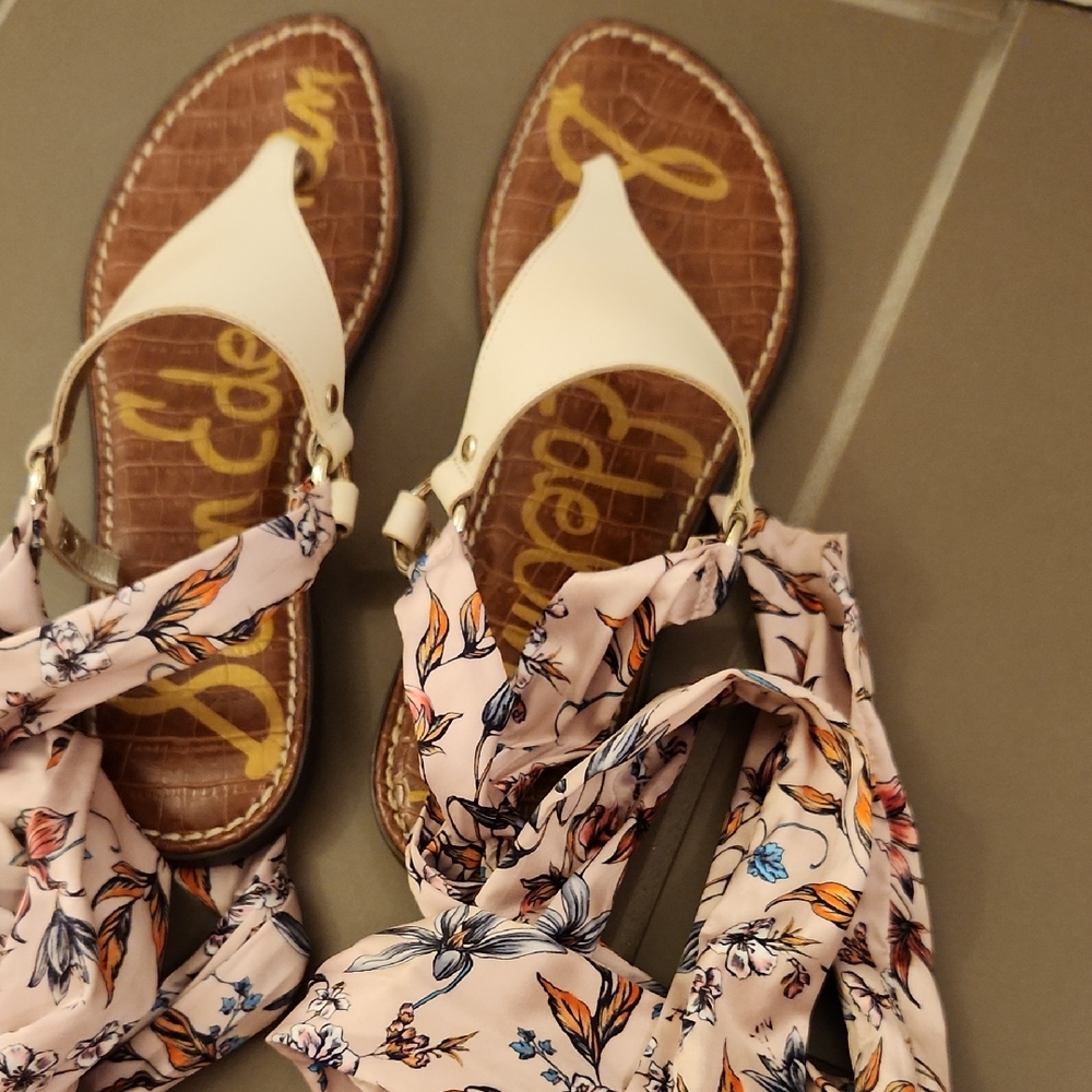 Sam Edelman White and Floral Women's Sandals